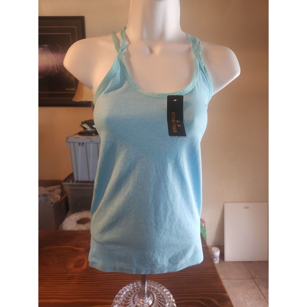 NWT Attract Power Blue Tank Top Womens Size M Medium Tee Camisole